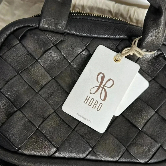 HOBO Black Maze Woven Leather Satchel - Picture 11 of 12